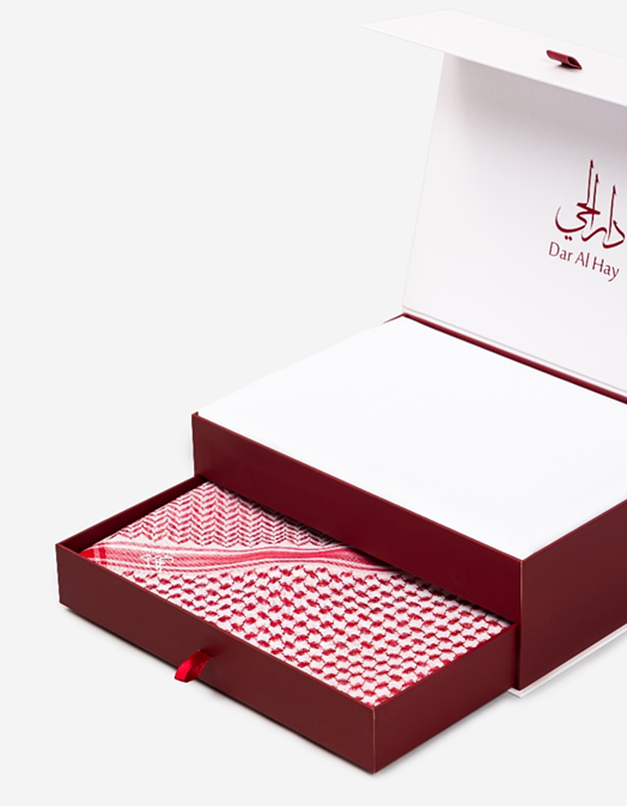 HYM Premium Fabric & Red Shemagh Gift Box